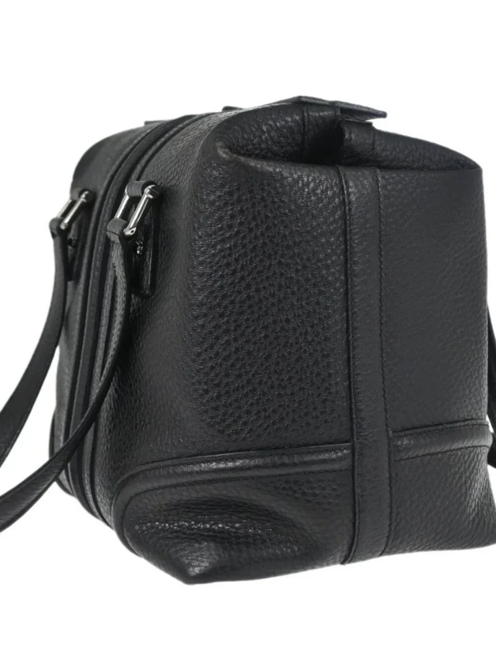 Gucci Black Leather Sherry Line Treasure Duffle Handbag 146002